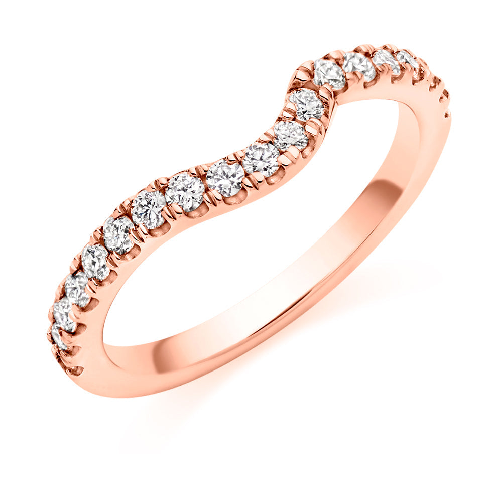 Micro-claw-Set Half Eternity Ring, 0.50ct total (HET6169A) in Rose Gold