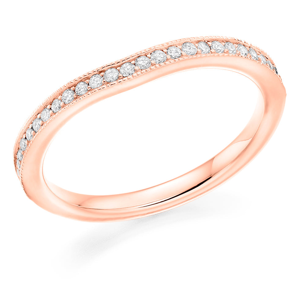 Grain-Set Half Eternity Ring, 0.20ct total (HET7213A) in Rose Gold