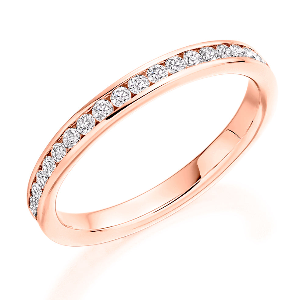 Channel-Set Half Eternity Ring, 0.25ct total (HET7484A) in Rose Gold