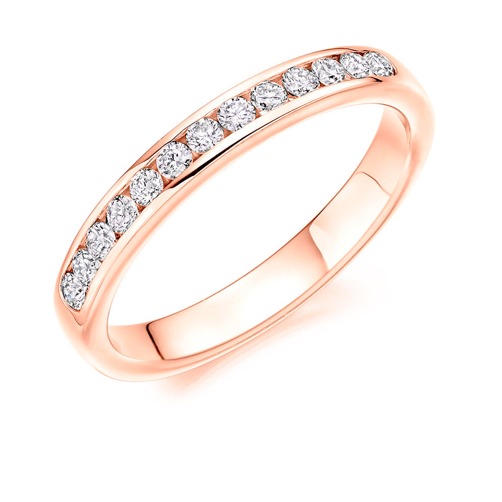 Channel-Set Half Eternity Ring, 0.33ct total in Rose Gold