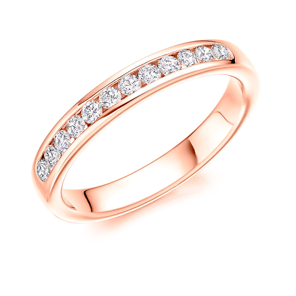 Channel-Set Half Eternity Ring, 0.35ct total (HET8001) in Rose Gold