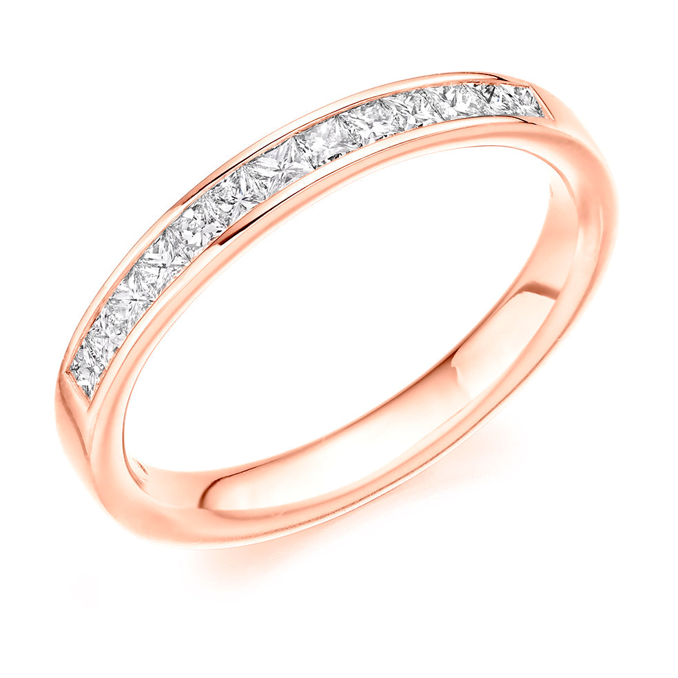 Channel-Set Half Eternity Ring, 0.45ct total (HET8002) in Rose Gold