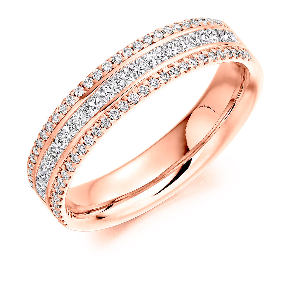 Channel-Set Half Eternity Ring, 0.65ct total in Rose Gold