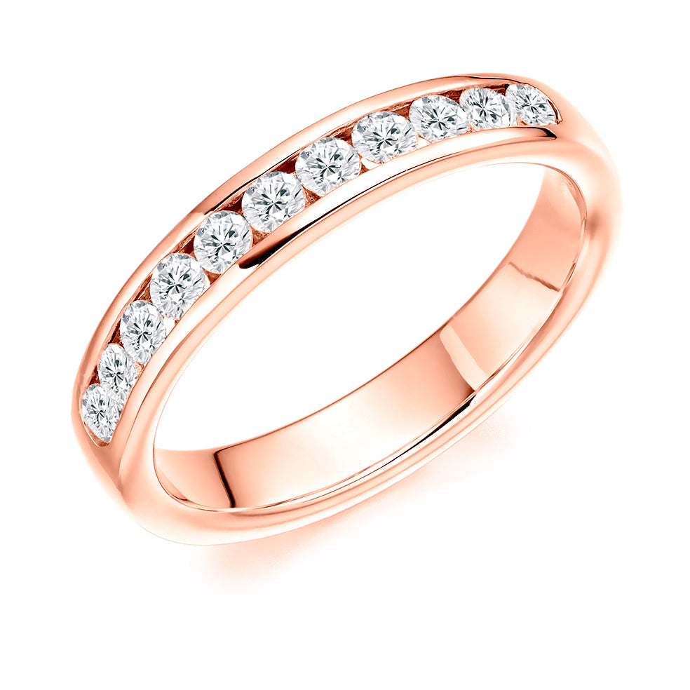 Channel-Set Half Eternity Ring, 0.4ct total (HET8047) in Rose Gold