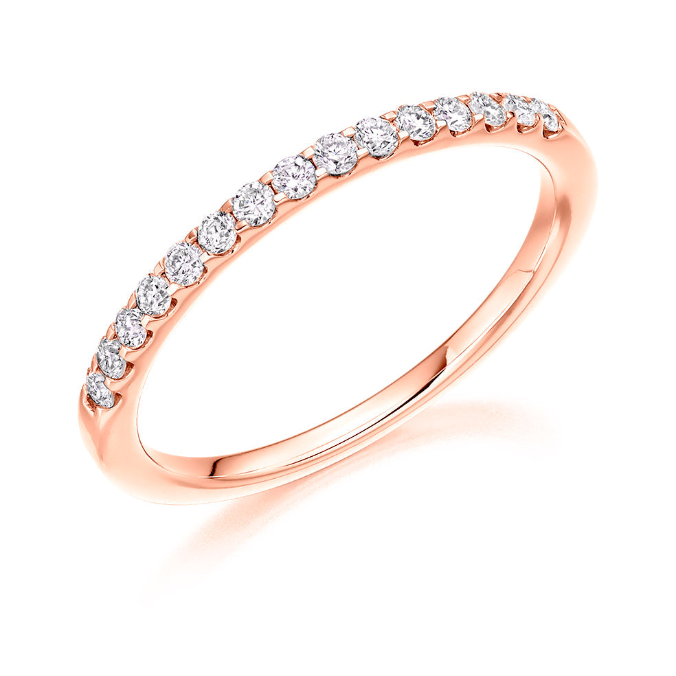Micro-Claw Half Eternity Ring, 0.25ct total (HET8062) in Rose Gold
