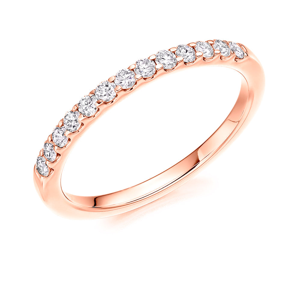 Micro-Claw Half Eternity Ring, 0.3ct total (HET8063) in Rose Gold