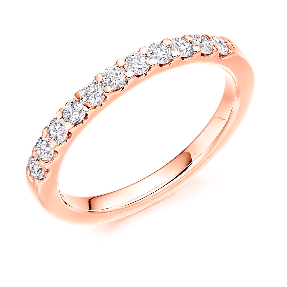 Micro-Claw Half Eternity Ring, 0.45ct total in Rose Gold