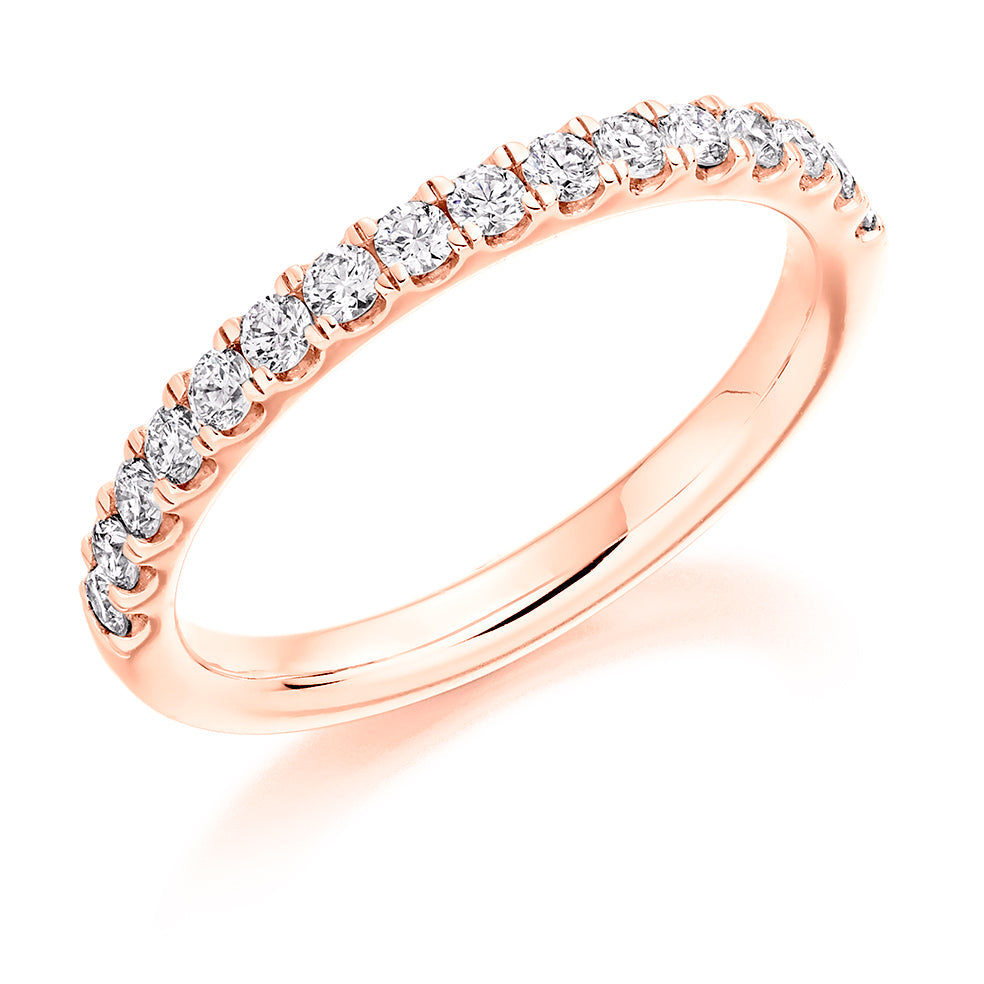 Micro-Claw Half Eternity Ring, 0.33ct total (HET8083) in Rose Gold