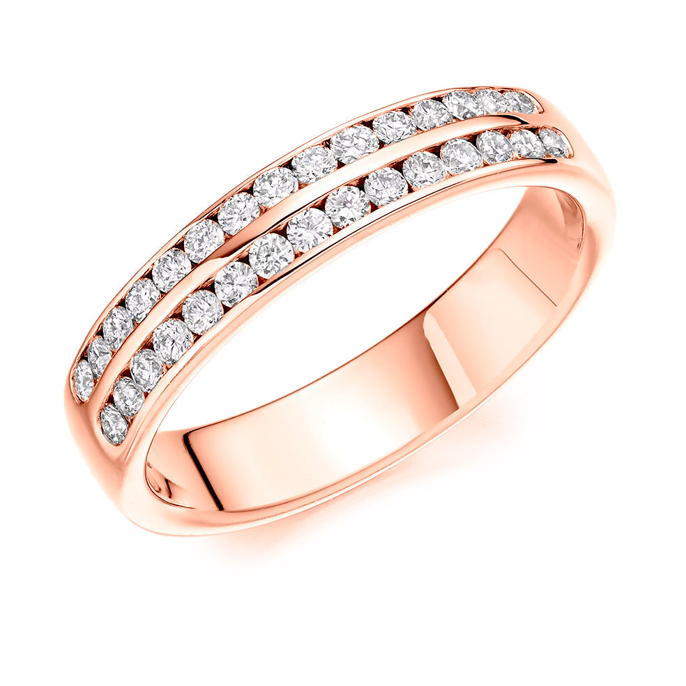 Channel-Set Half Eternity Ring, 0.55ct total (HET8092) in Rose Gold