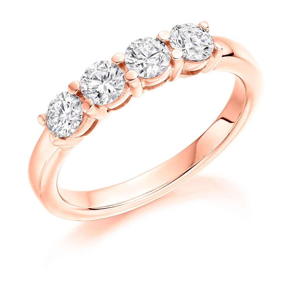 Claw-Set Half Eternity Ring, 0.75ct total (HET8135) in Rose Gold