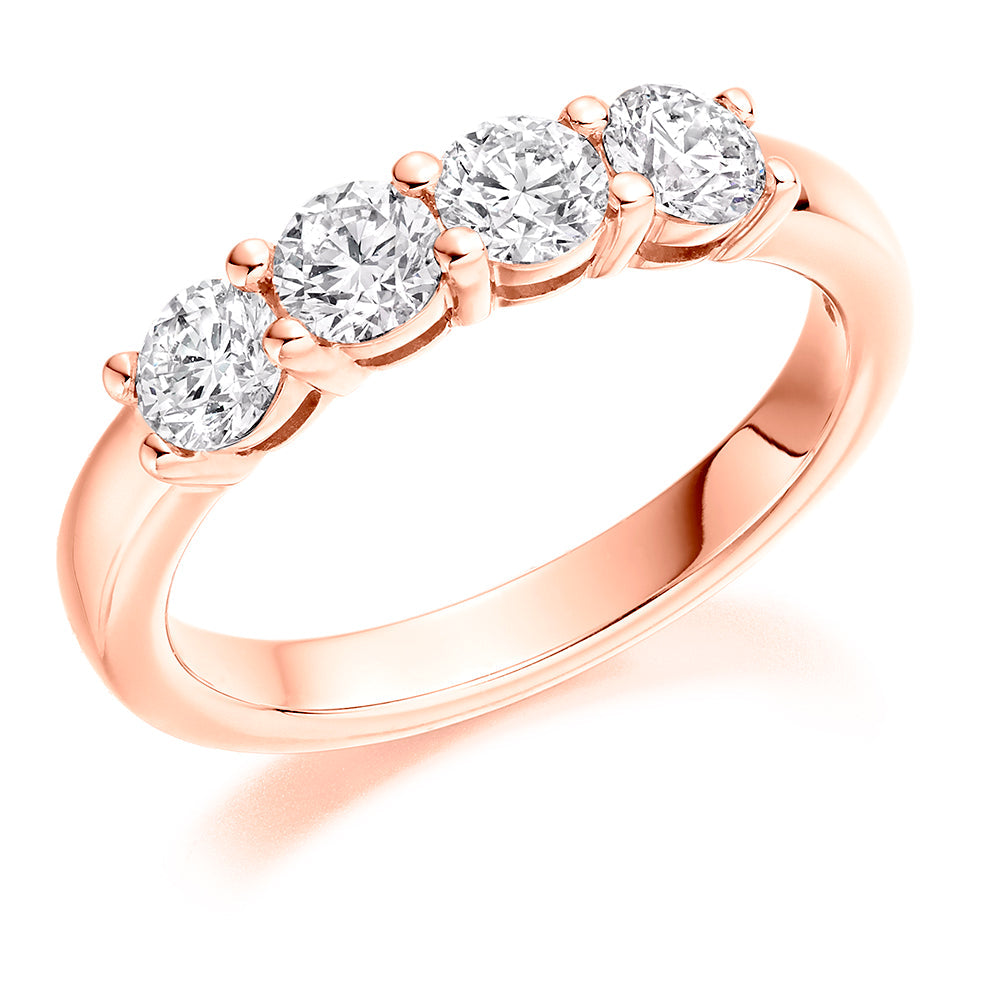 Claw-Set Half Eternity Ring, 1.0ct total (HET8136) in Rose Gold