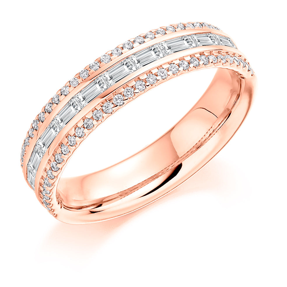 Channel-Set Half Eternity Ring, 0.6ct total (HET8167) in Rose Gold