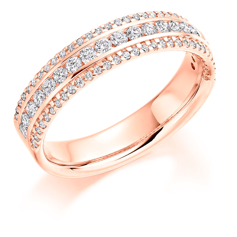 Channel-Set Half Eternity Ring, 0.55ct total (HET8168) in Rose Gold