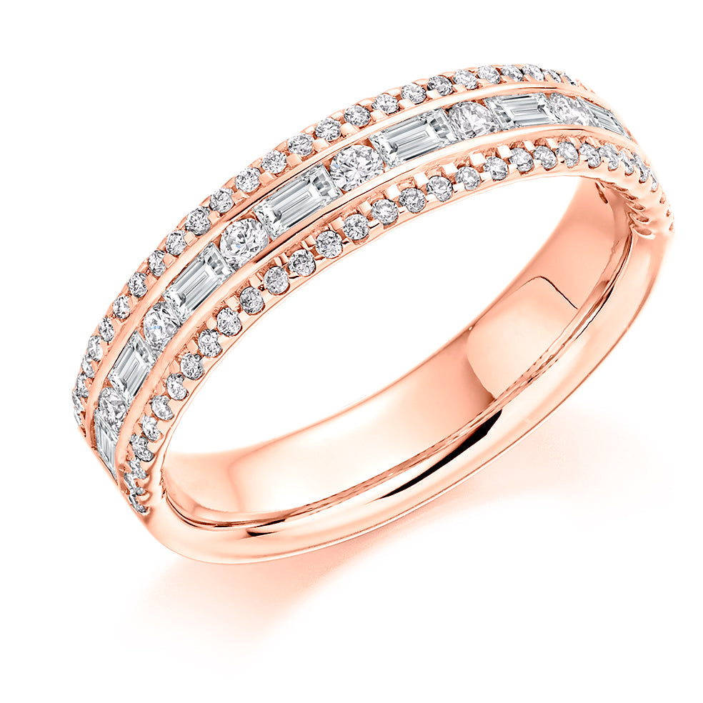 Channel-Set Half Eternity Ring, 0.65ct total (HET8169) in Rose Gold