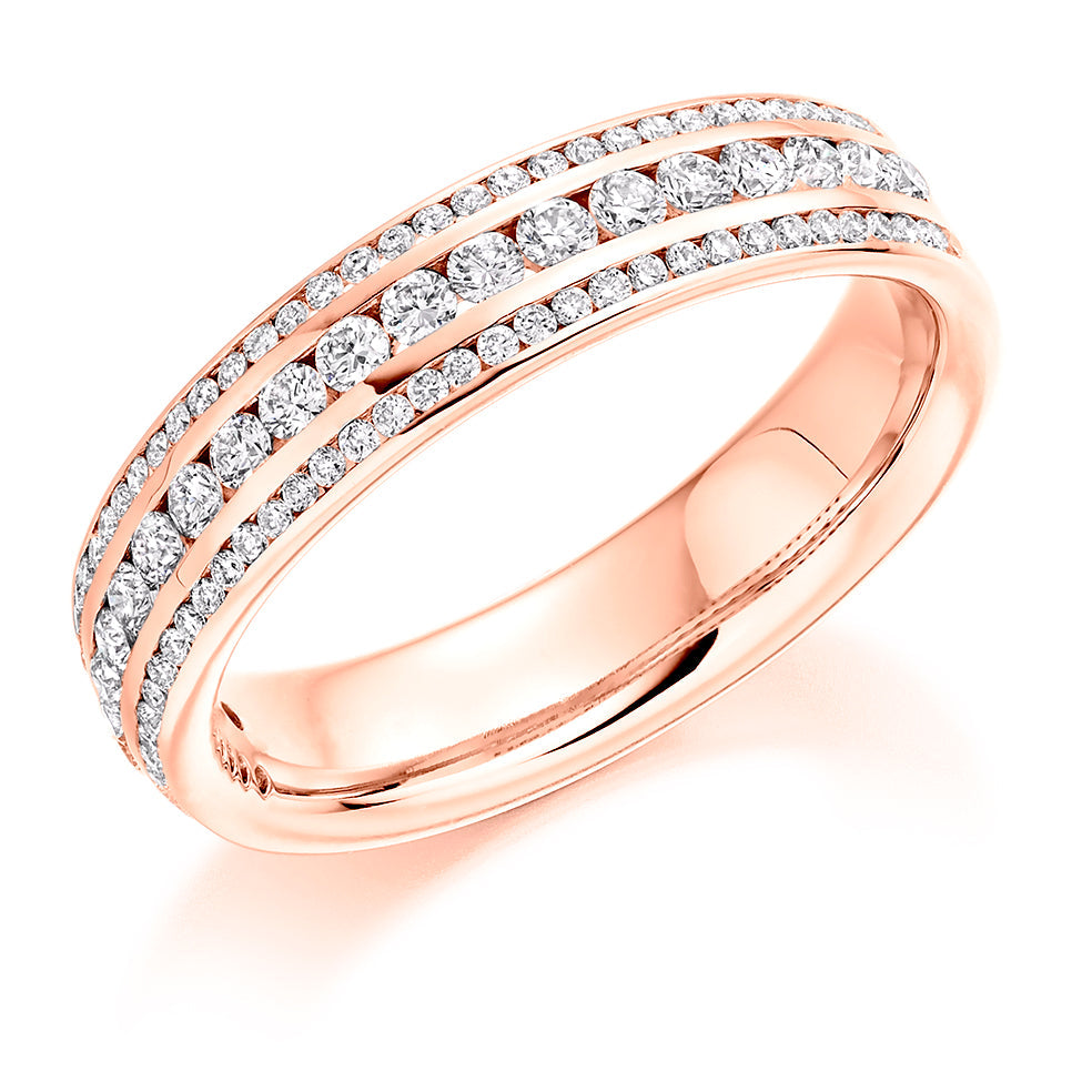Channel-Set Half Eternity Ring, 0.6ct total (HET8171) in Rose Gold