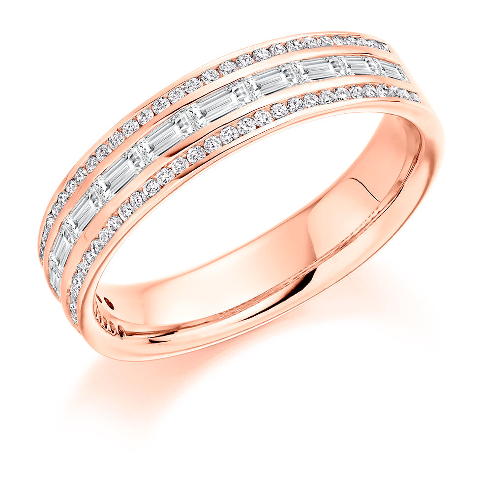 Channel-Set Half Eternity Ring, 0.7ct total in Rose Gold