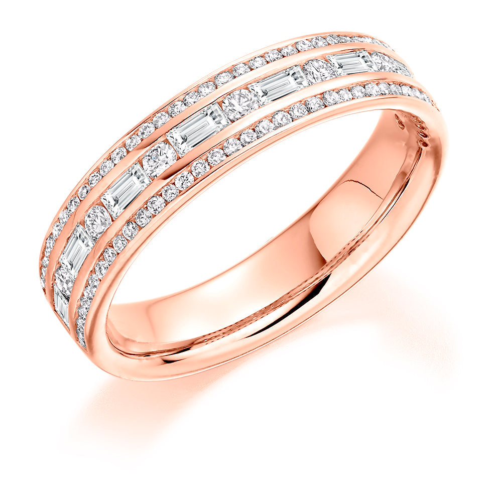 Channel-Set Half Eternity Ring, 0.75ct total (HET8173) in Rose Gold