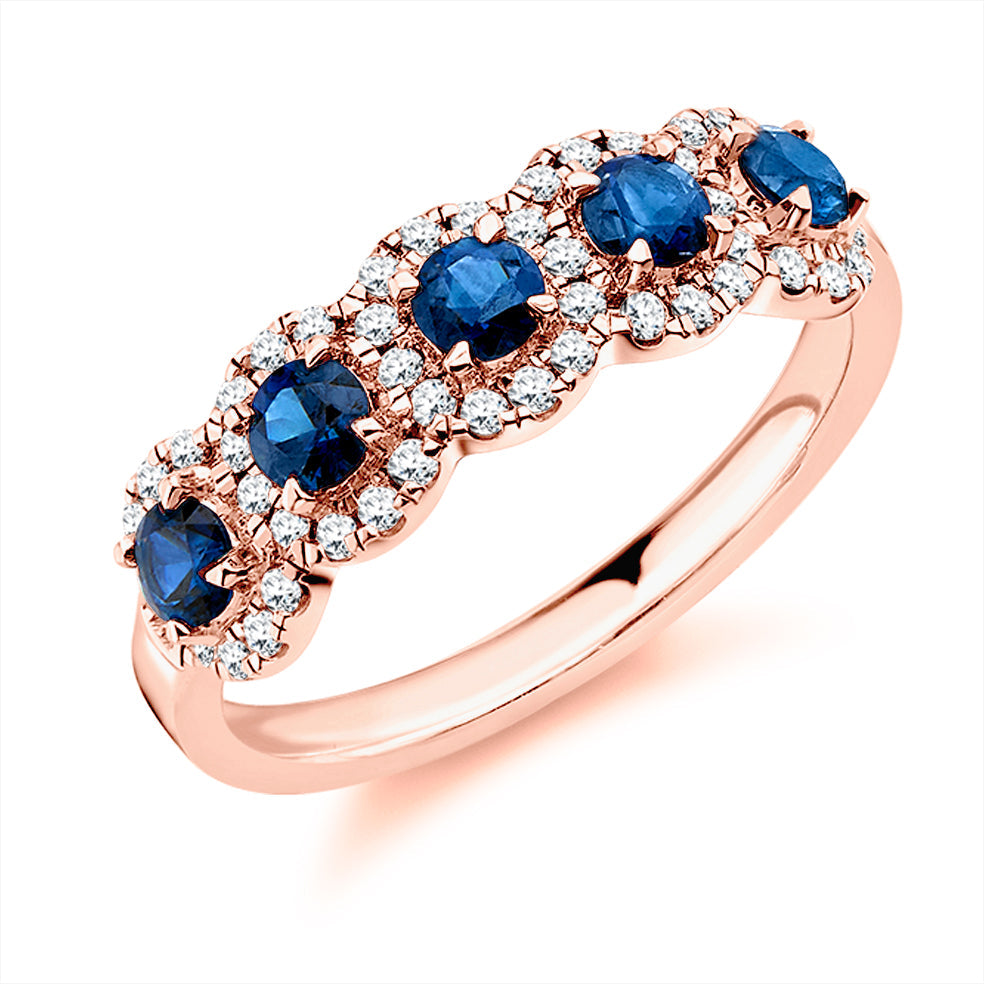 Right Hand Ring-Set Half Eternity Ring, 0.25ct total (HET8534) in Rose Gold