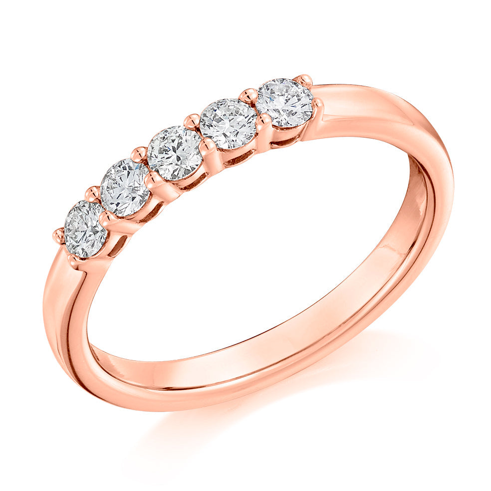 Claw-Set Half Eternity Ring, 0.35ct total (HET8582) in Rose Gold