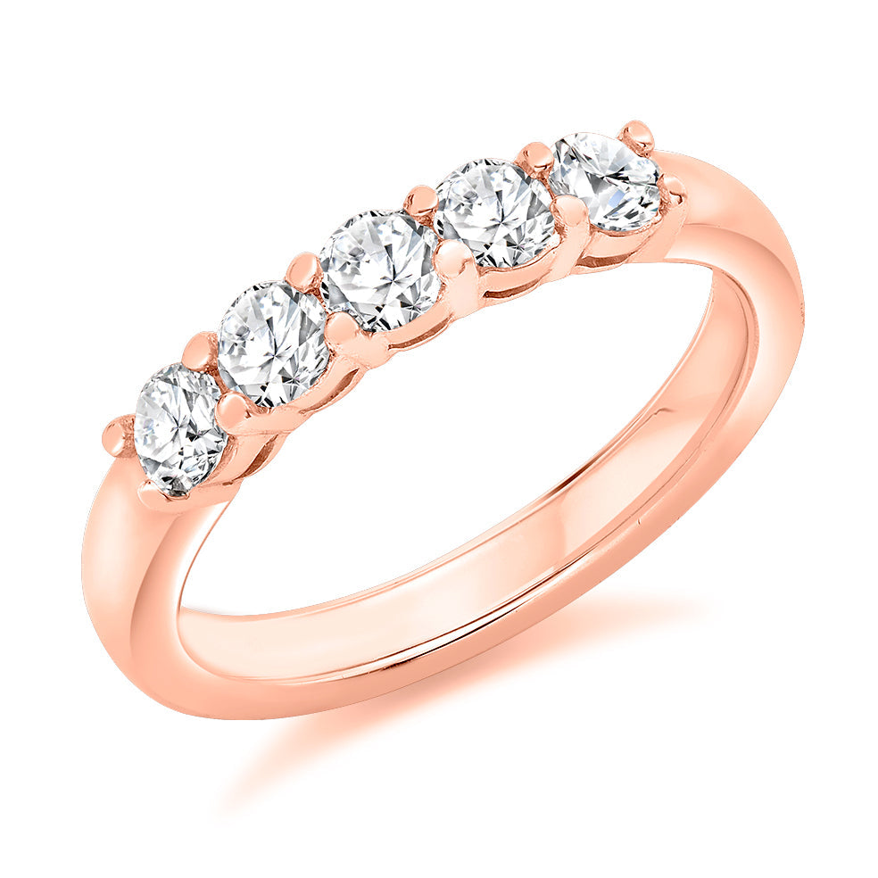 Claw-Set Half Eternity Ring, 0.65ct total (HET8585) in Rose Gold