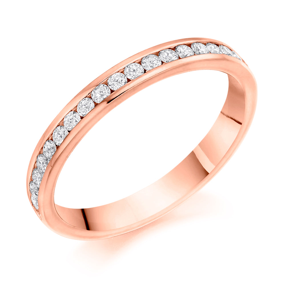 Channel-Set Half Eternity Ring, 0.33ct total (HET8603) in Rose Gold
