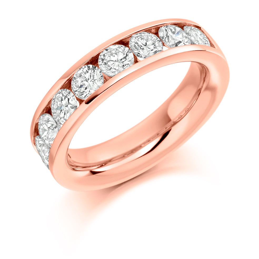 Channel-Set Half Eternity Ring, 1.5ct total (HET8842) in Rose Gold