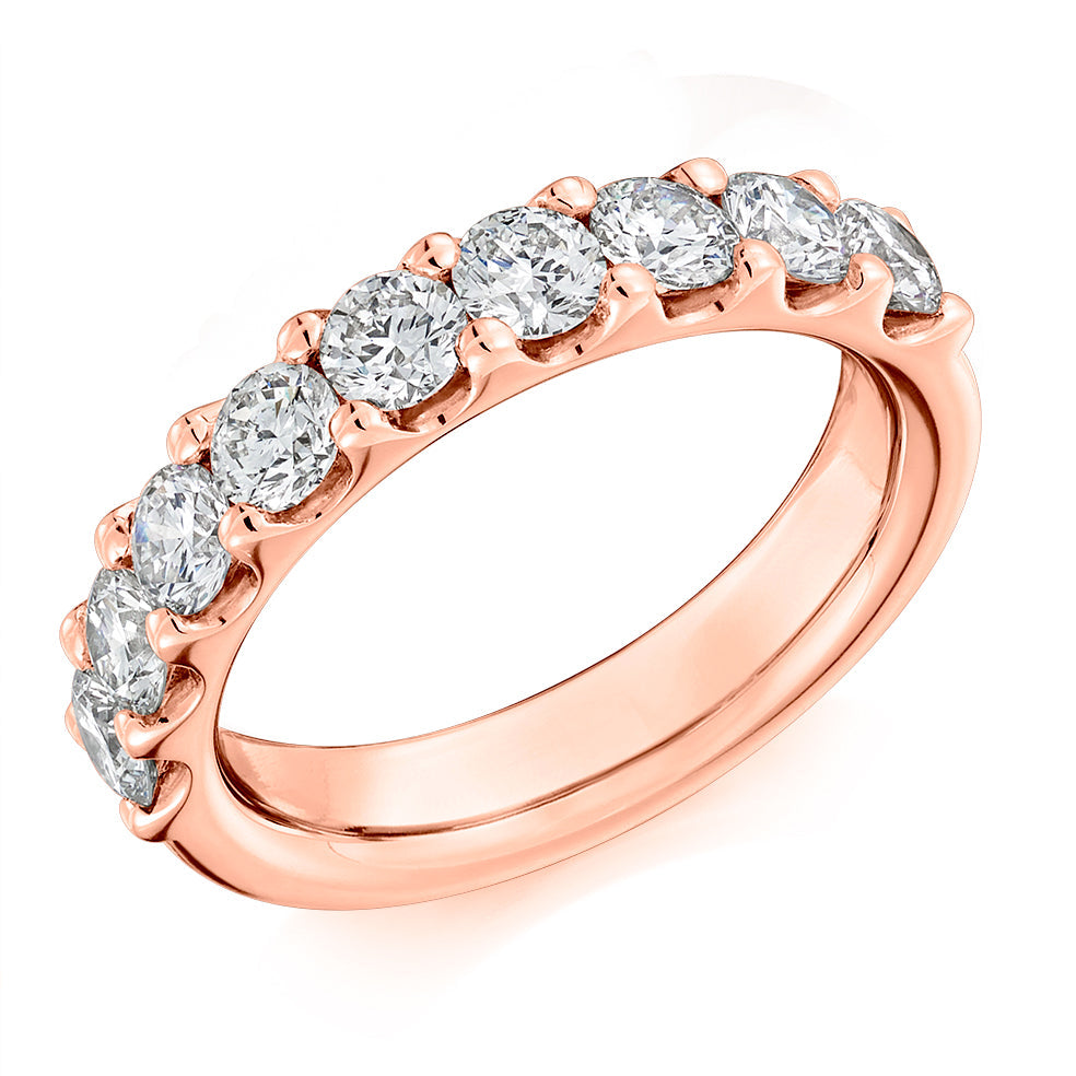 Micro-Claw Half Eternity Ring, 1.5ct total (HET8931) in Rose Gold