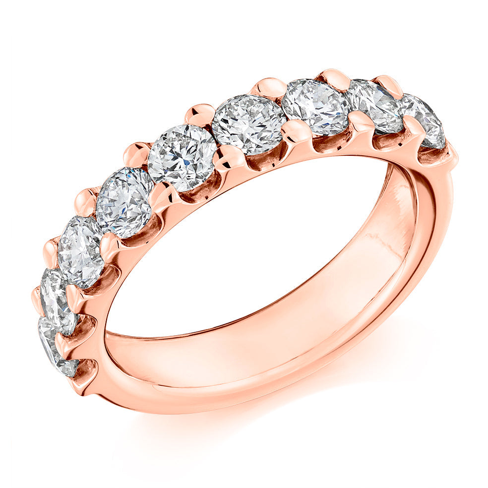 Micro-Claw Half Eternity Ring, 2.0ct total (HET8932) in Rose Gold
