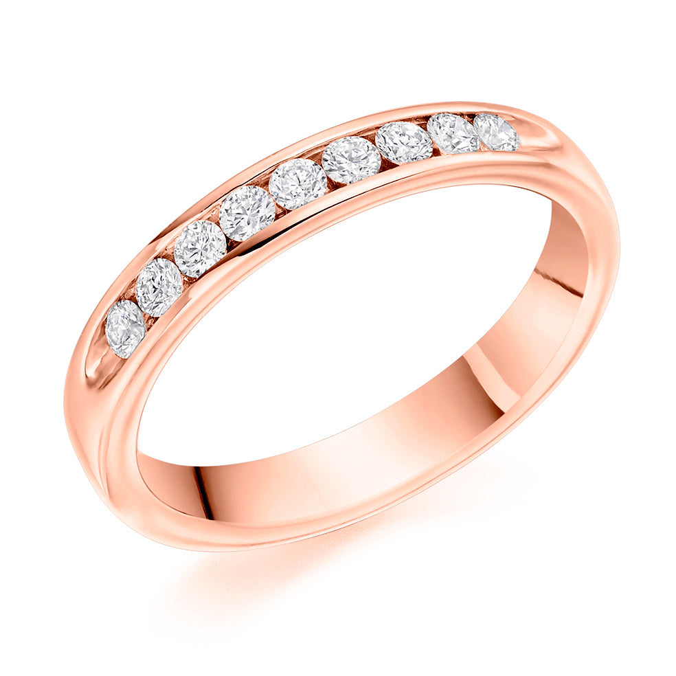 Channel-Set Half Eternity Ring, 0.27ct total in Rose Gold