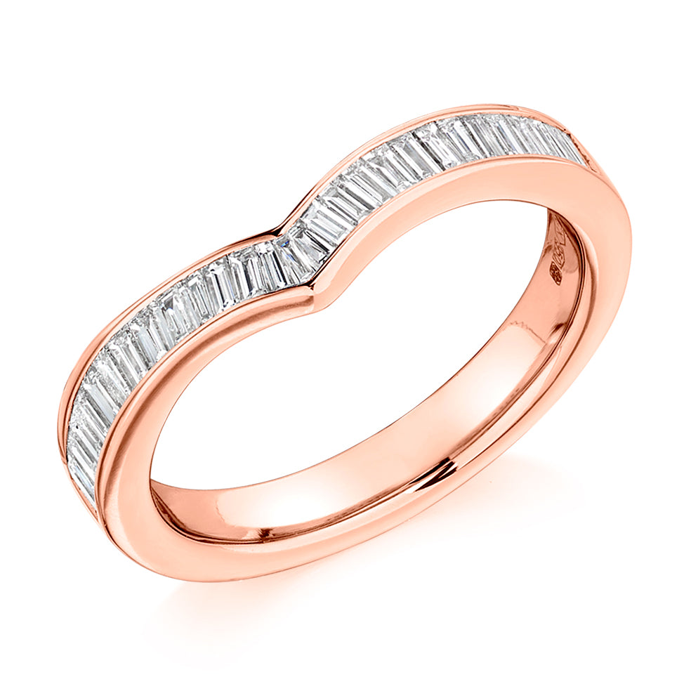 Shaped Channel-Set Half Eternity Ring, 0.5ct total in Rose Gold