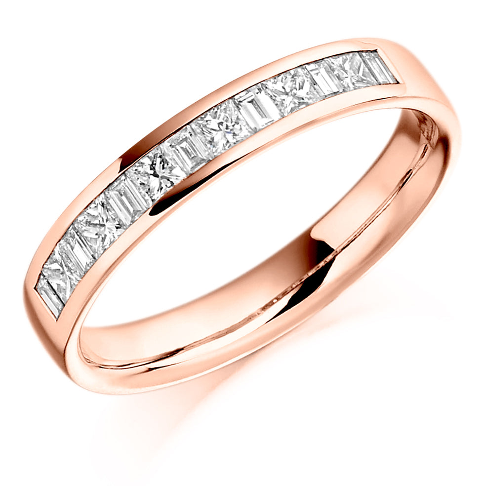 Channel-Set Half Eternity Ring, 0.5ct total (HET917) in Rose Gold