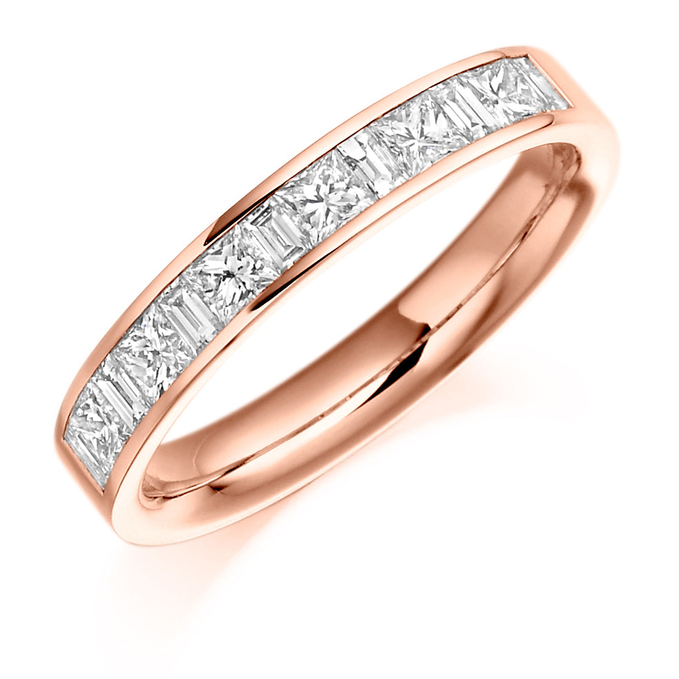Channel-Set Half Eternity Ring, 0.75ct total (HET918) in Rose Gold