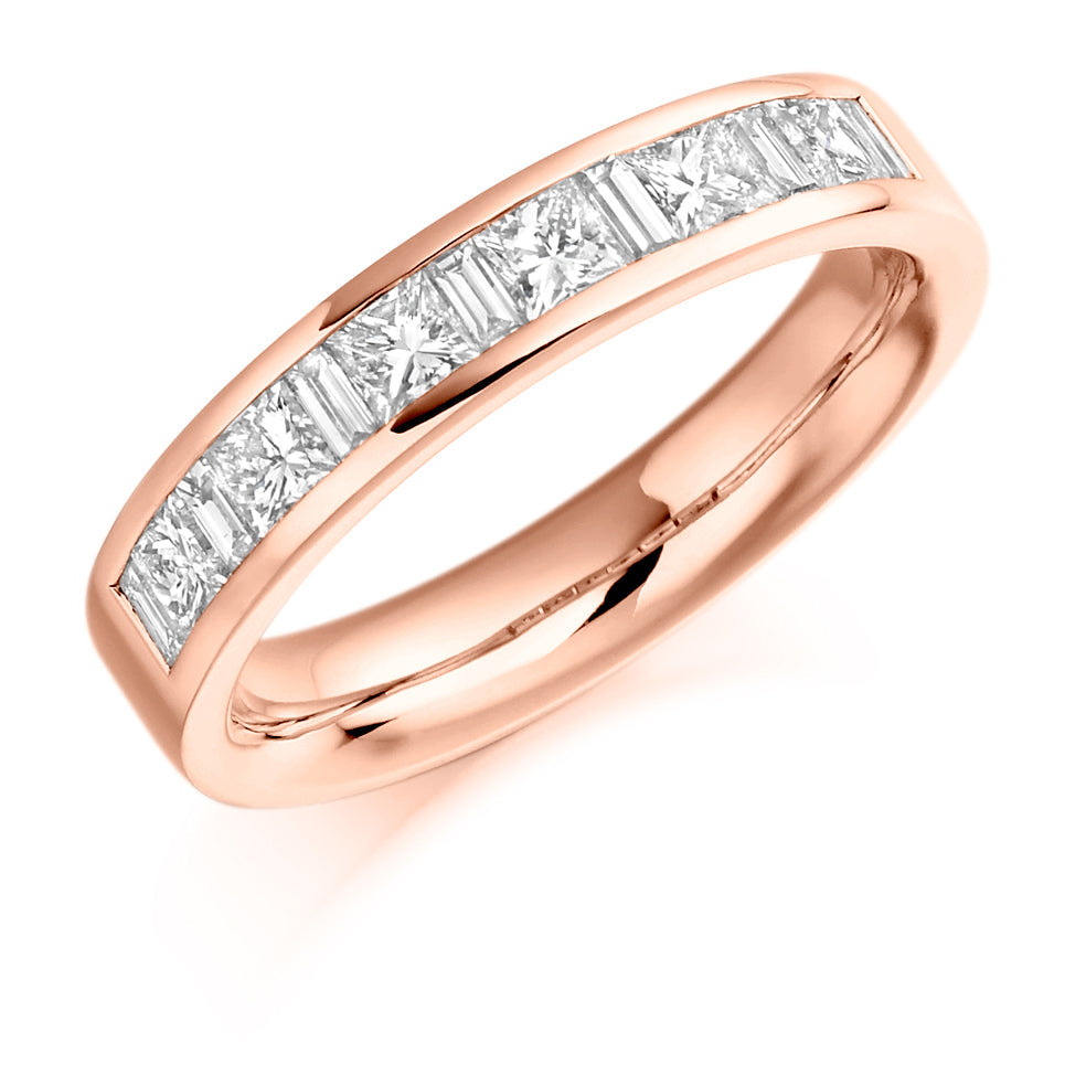 Channel-Set Half Eternity Ring, 1.0ct total (HET919) in Rose Gold