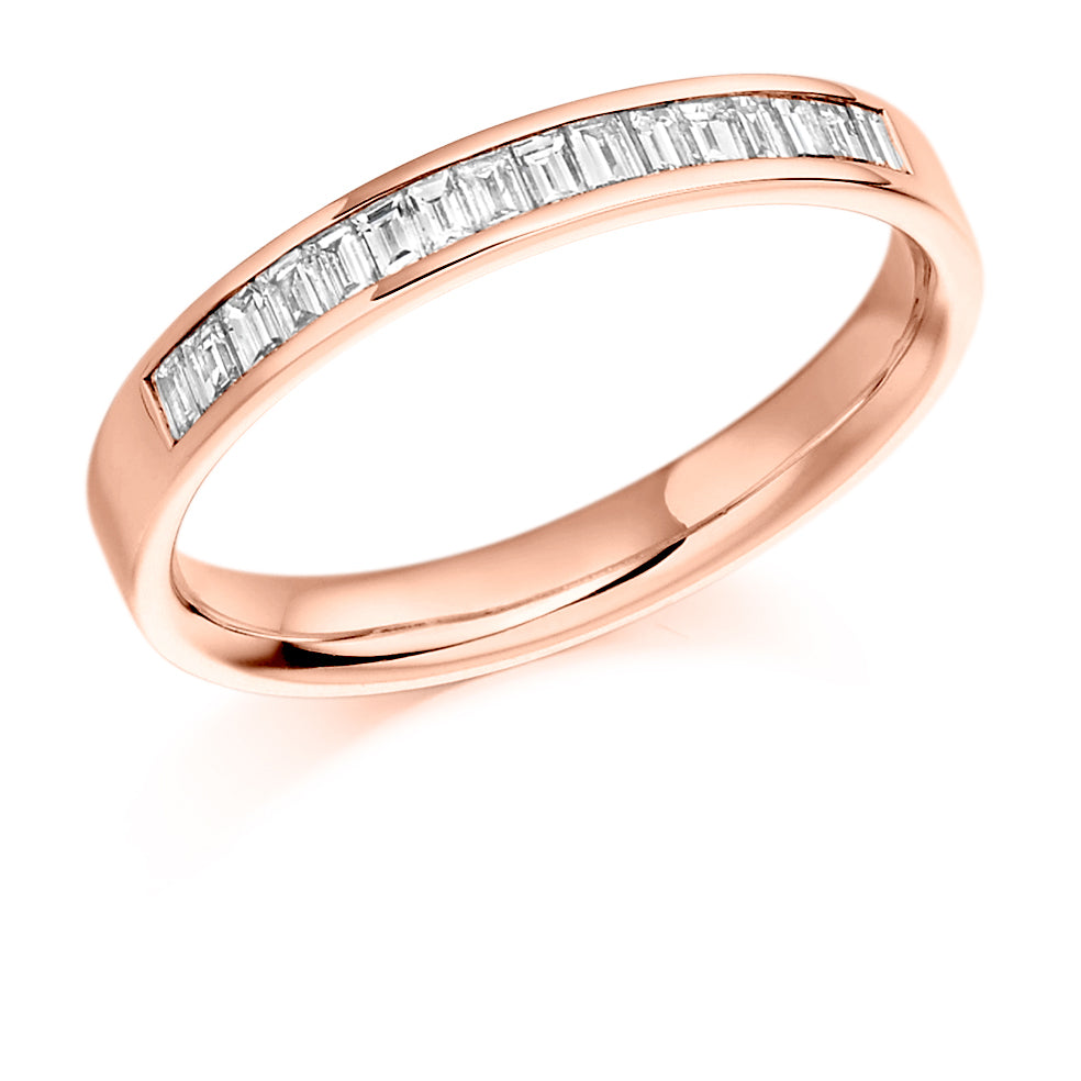 Channel-Set Half Eternity Ring, 0.33ct total (HET924) in Rose Gold