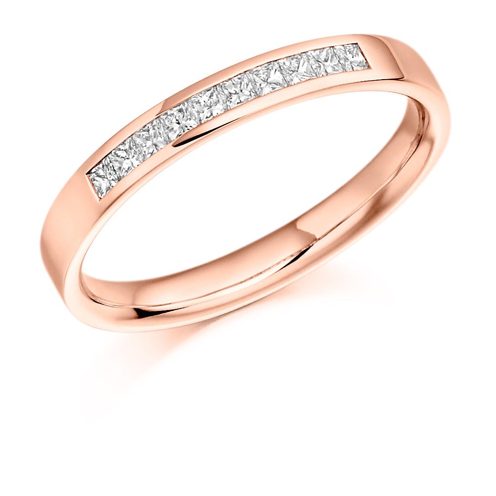 Channel-Set Half Eternity Ring, 0.25ct total (HET928) in Rose Gold