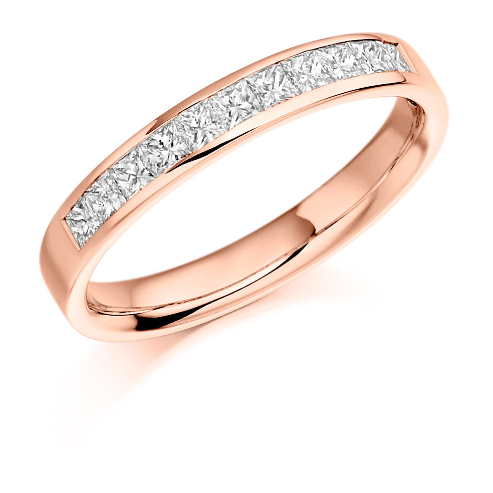 Channel-Set Half Eternity Ring, 0.5ct total (HET929) in Rose Gold