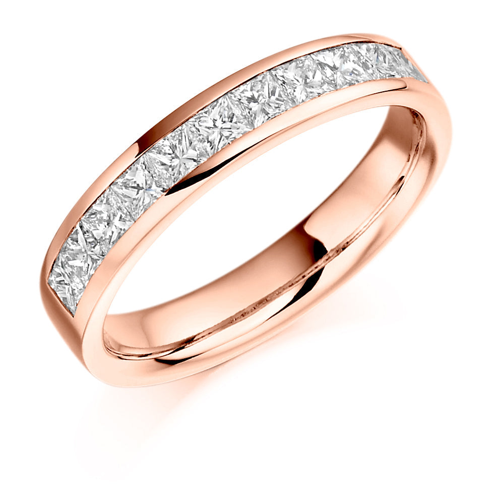 Channel-Set Half Eternity Ring, 0.75ct total (HET930) in Rose Gold