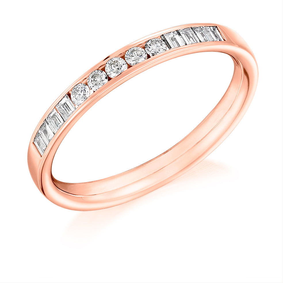 Channel-Set Half Eternity Ring, 0.25ct total (HET9325) in Rose Gold