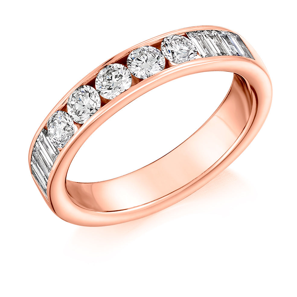 Channel-Set Half Eternity Ring, 1.0ct total (HET9329) in Rose Gold