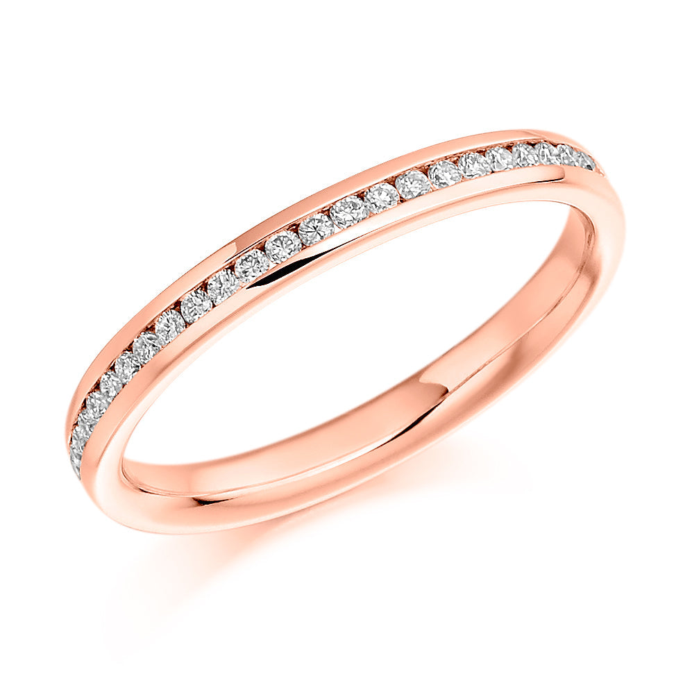Channel-Set Half Eternity Ring, 0.15ct total (HET935) in Rose Gold