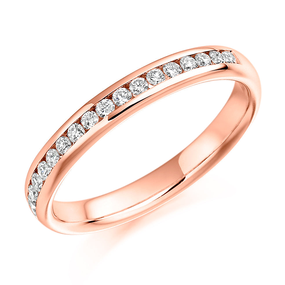 Channel-Set Half Eternity Ring, 0.22ct total (HET936) in Rose Gold