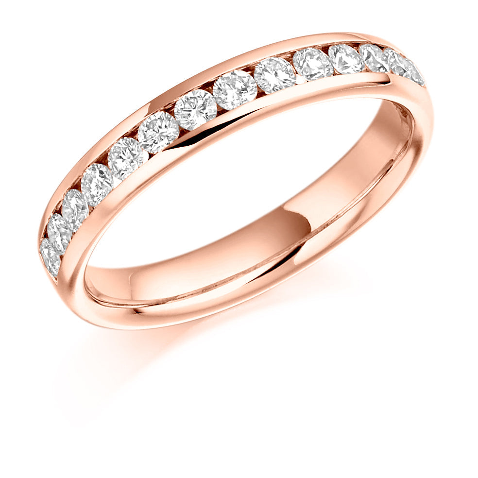 Channel-Set Half Eternity Ring, 0.50ct total (HET937) in Rose Gold