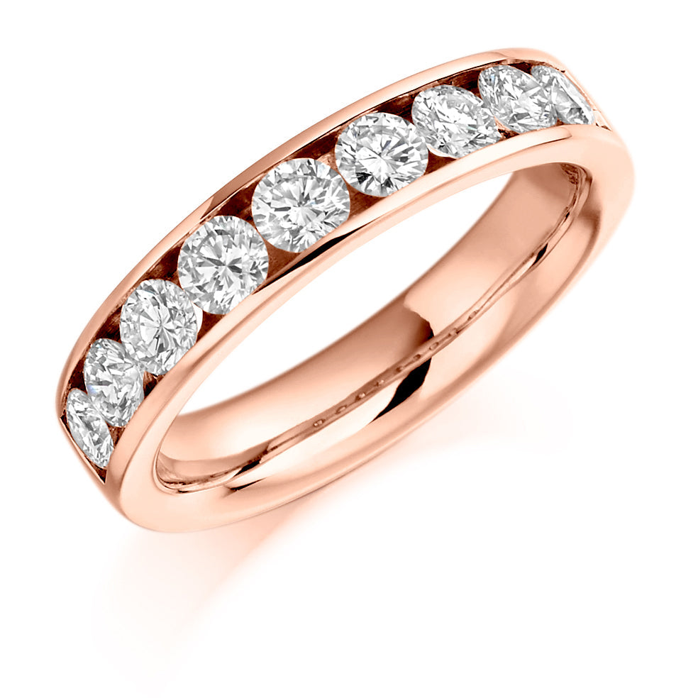 Channel-Set Half Eternity Ring, 1.00ct total (HET940) in Rose Gold