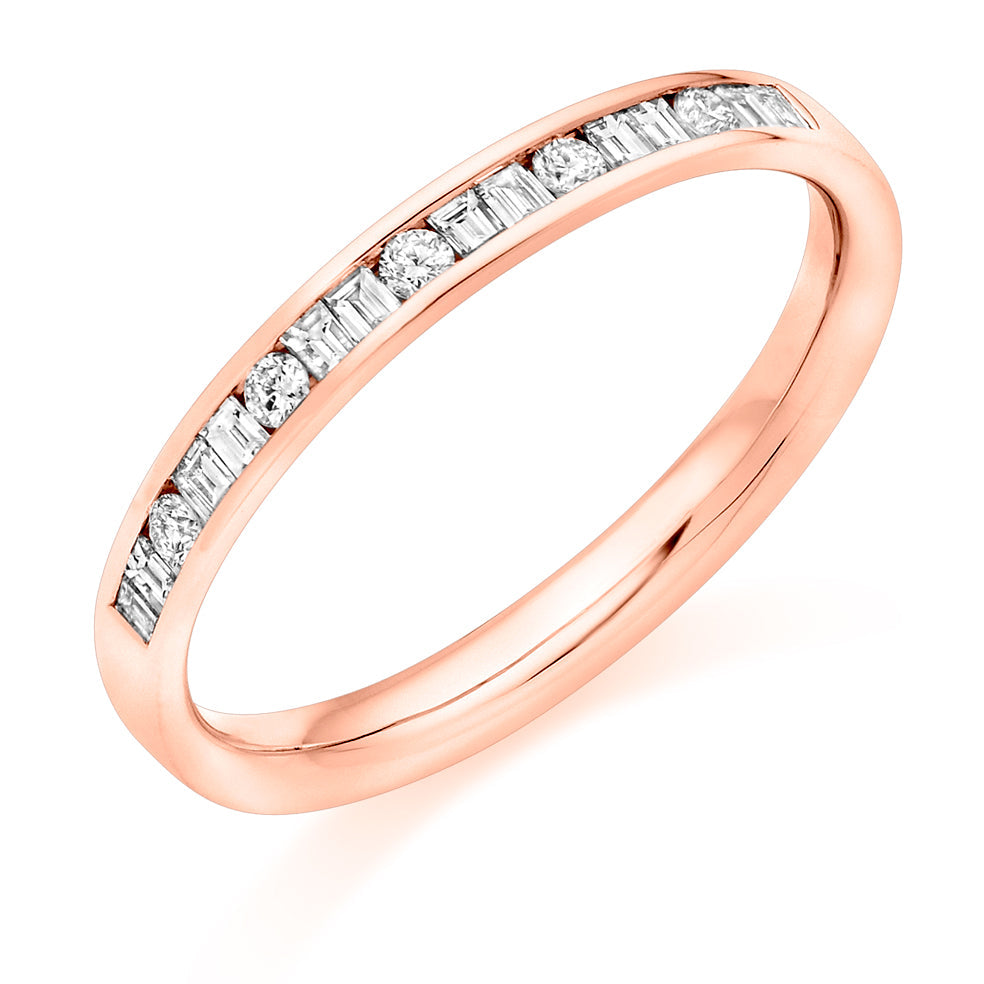 Channel-Set Half Eternity Ring, 0.25ct total (HET9414) in Rose Gold