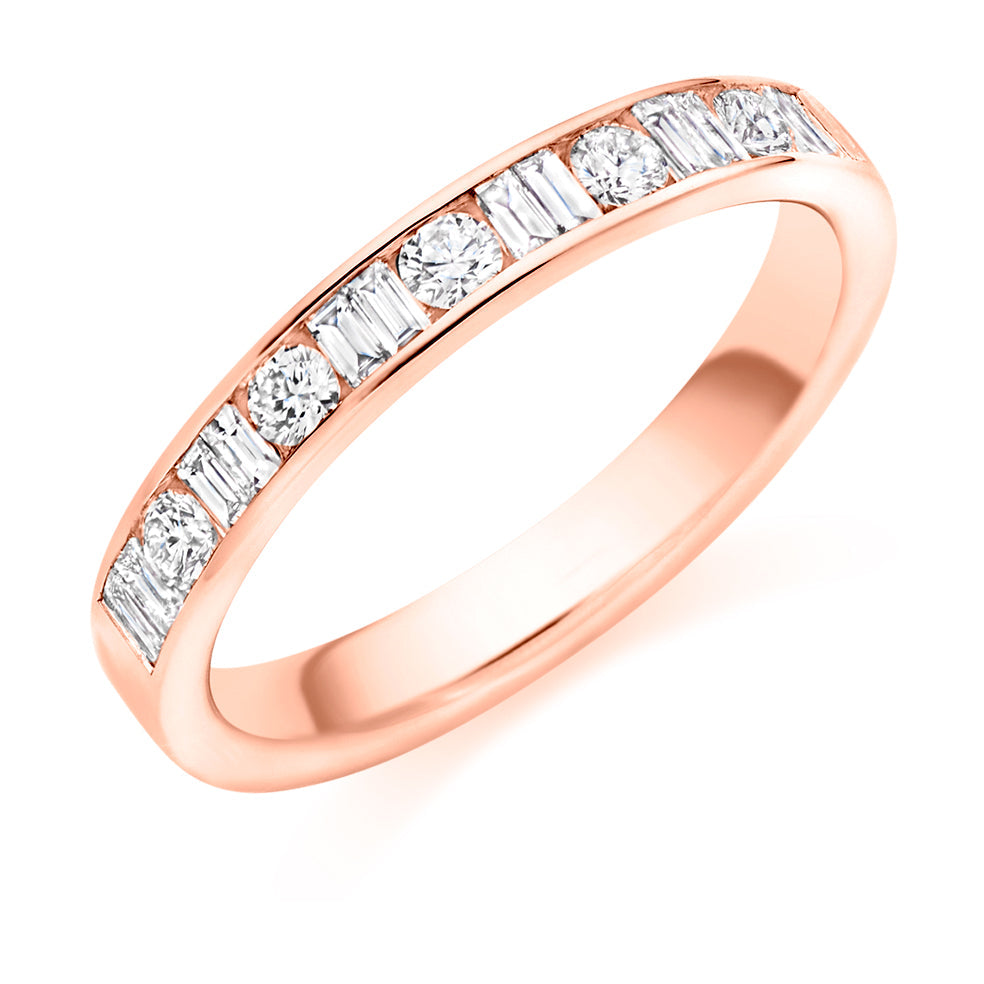 Channel-Set Half Eternity Ring, 0.50ct total (HET9415) in Rose Gold