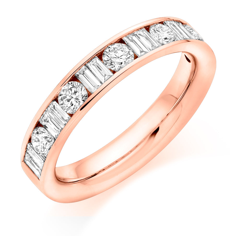Channel-Set Half Eternity Ring, 1.00ct total (HET9417) in Rose Gold