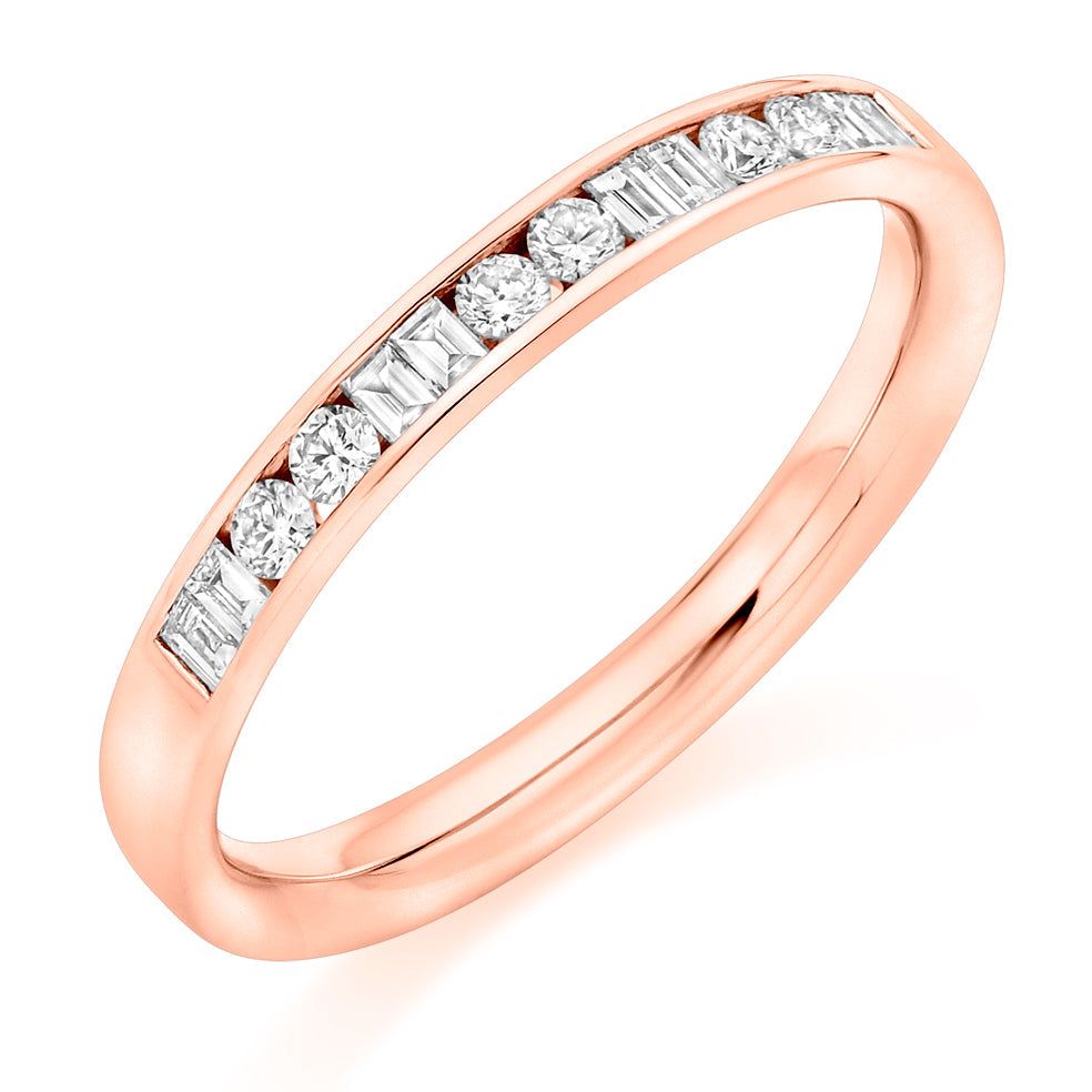 Channel-Set Half Eternity Ring, 0.25ct total (HET9418) in Rose Gold