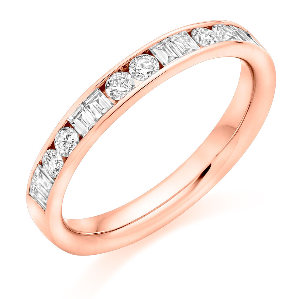 Channel-Set Half Eternity Ring, 0.50ct total (HET9419) in Rose Gold