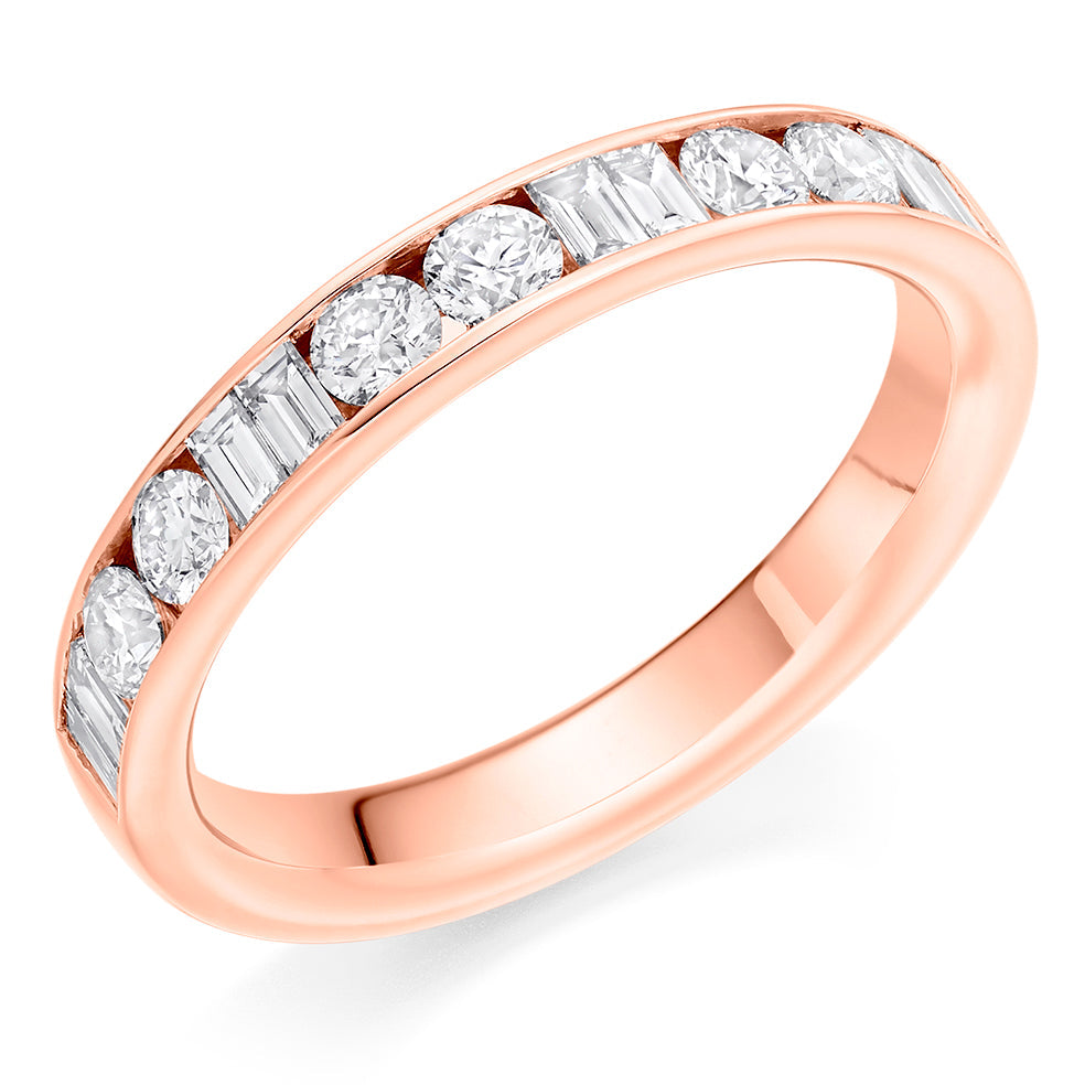 Channel-Set Half Eternity Ring, 0.75ct total (HET9420) in Rose Gold