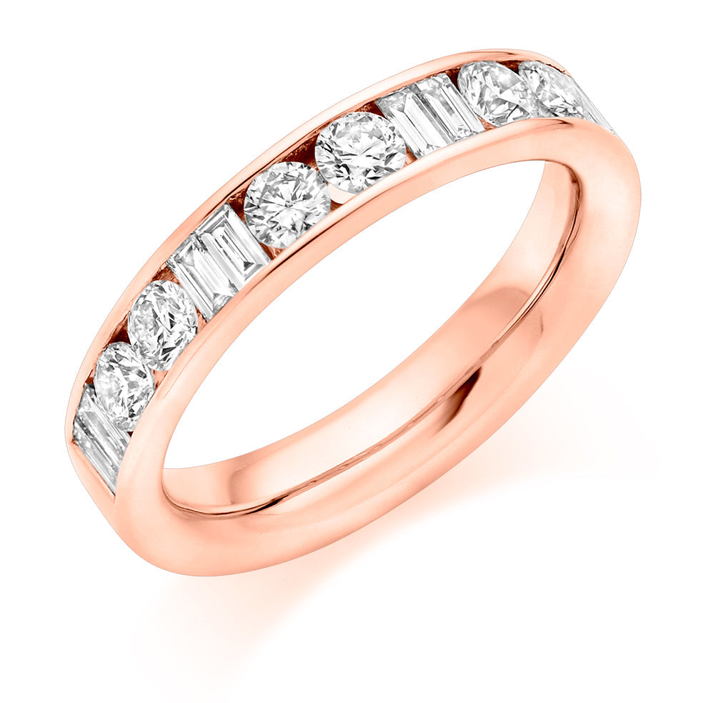 Channel-Set Half Eternity Ring, 1.00ct total (HET9421) in Rose Gold